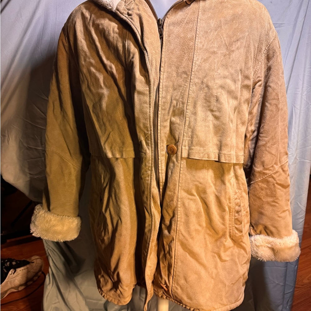 J. Percy for Marvin Richard’s Cozy Tan Fur-Lined Jacket